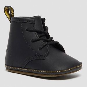 NEWBORN 1460 AUBURN LEATHER BOOTIES-size US 3 UK 2